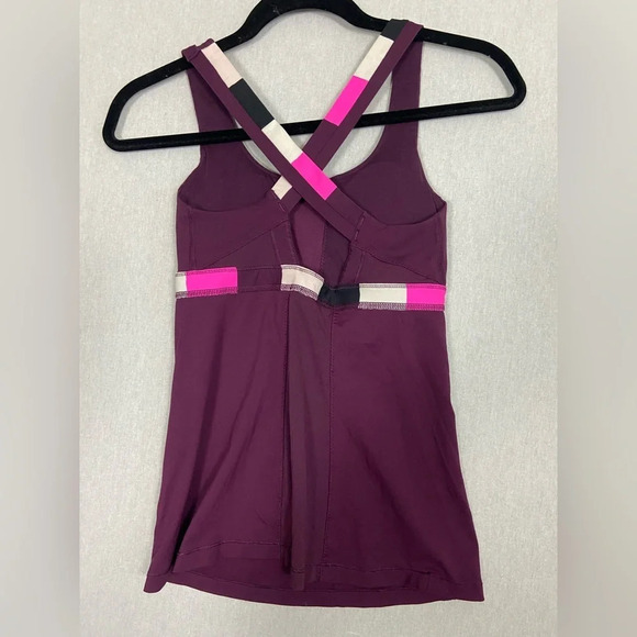 Lululemon Athletica  Stuff Your Bra cross cross Tank Pink Plum - Picture 5 of 13